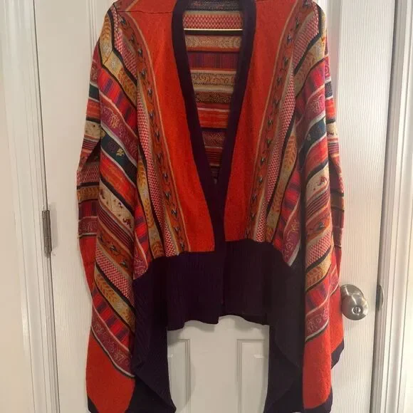 Freeway Multicolor Striped Poncho - Picture 3 of 7